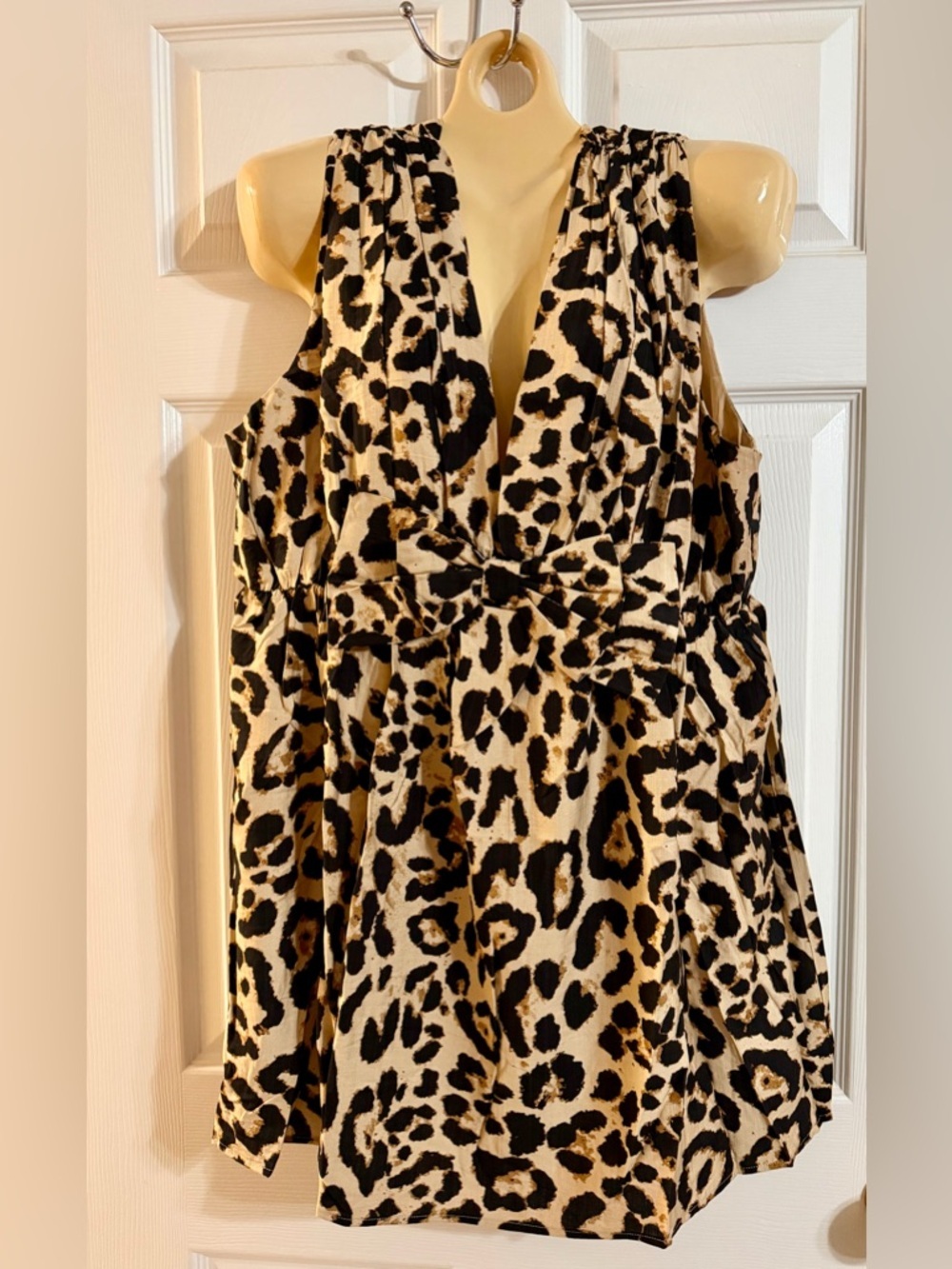 🐆 BiBi NWT Leopard Print Sleeveless Babydoll Dress